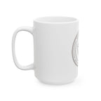Espresso & Paws 15oz mug seen from the side with the handle on the left