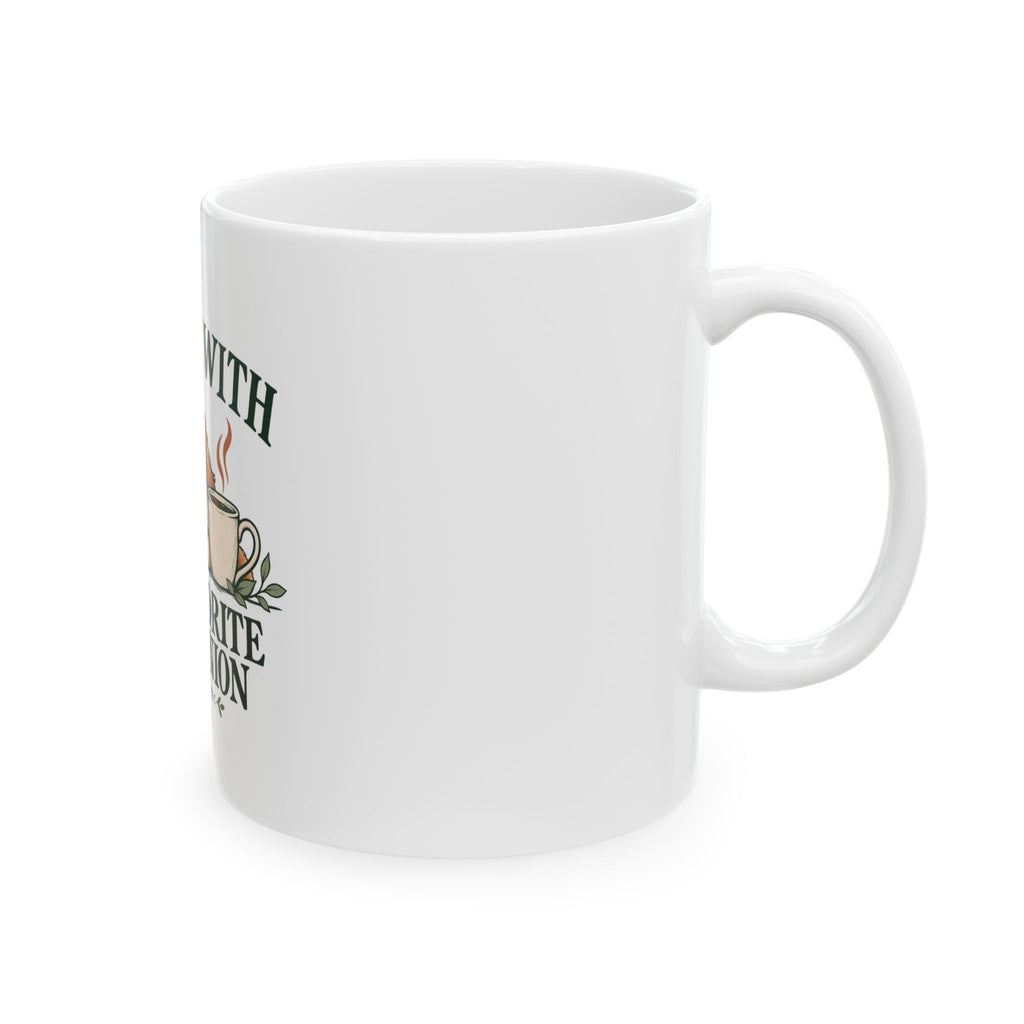 Coffee With My Favorite Companion Ceramic Mug by Tail & Tonic - product photo 4