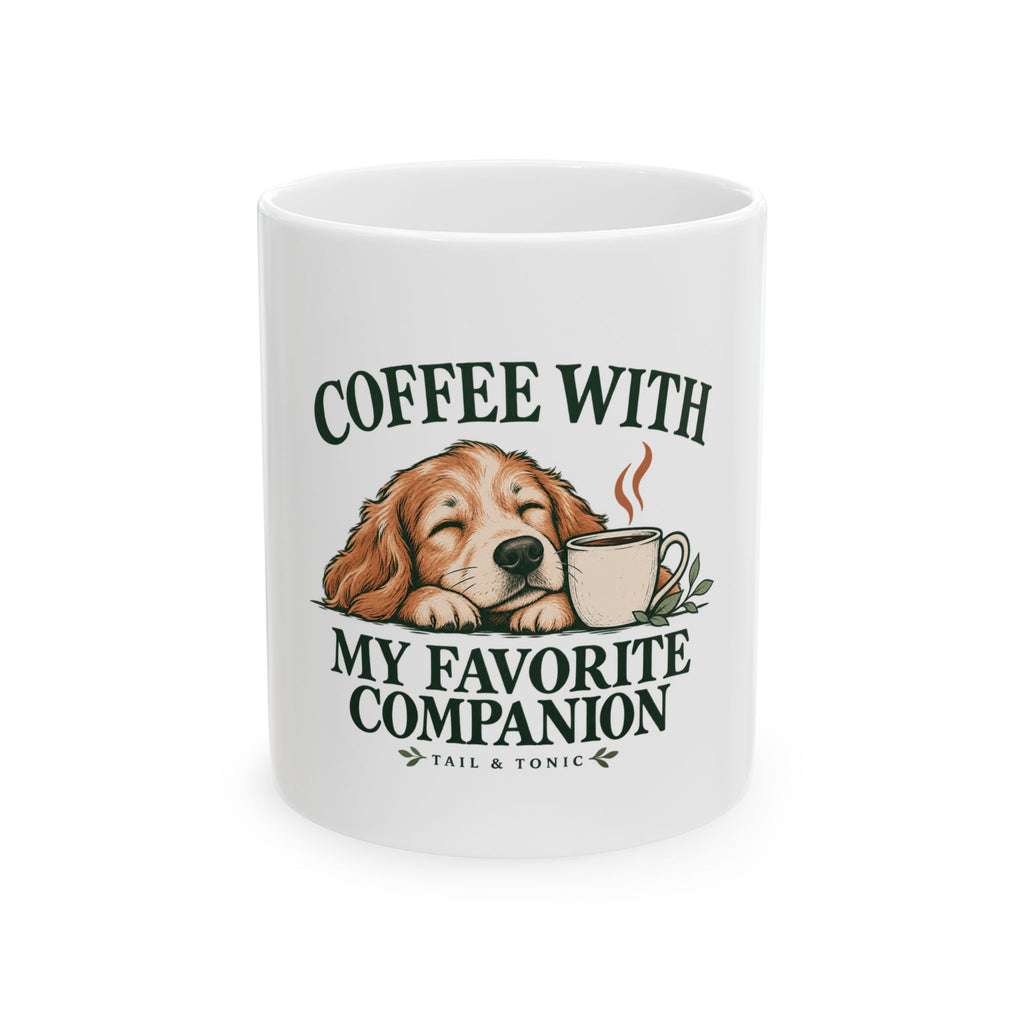 Coffee With My Favorite Companion Ceramic Mug by Tail & Tonic - product photo 1