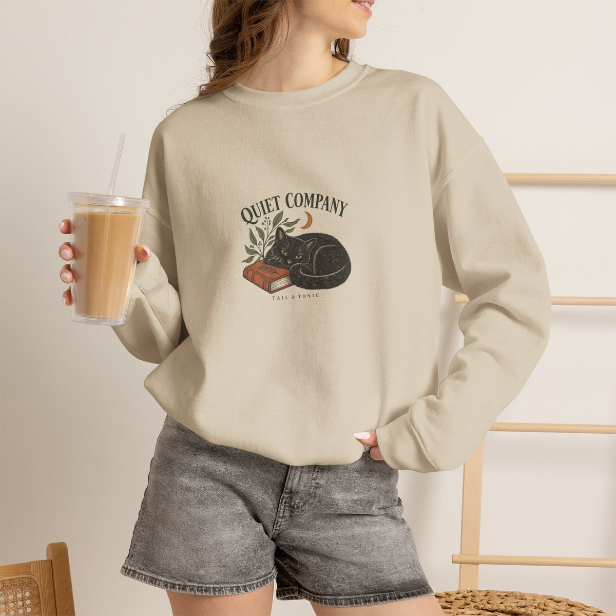 Quiet Company Black Cat Crewneck by Tail & Tonic - product photo 5