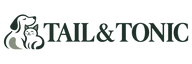 Tail & Tonic logo with a dog and cat in forest green and sage.